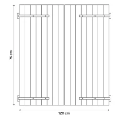 Fortia Volet battant bois naturel - l.120 x H.75 cm - 2 vantaux- Volet Battant