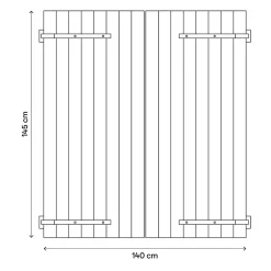 Fortia Volet Battant<Volet battant bois naturel - l.140 x H.145 cm - 2 vantaux