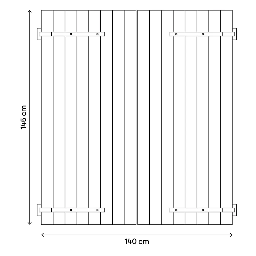Fortia Volet Battant<Volet battant bois naturel - l.140 x H.145 cm - 2 vantaux