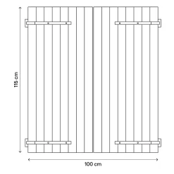 Fortia Volet Battant<Volet battant uPVC blanc - l.100 x H.115 cm - 2 vantaux