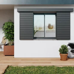 Fortia Volet Coulissant<Volet coulissant aluminium anthracite - l.90 x H.155 cm - 2 vantaux