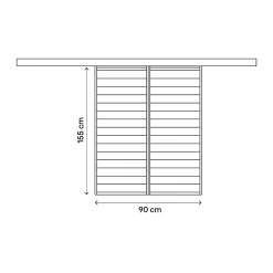 Fortia Volet Coulissant<Volet coulissant aluminium anthracite - l.90 x H.155 cm - 2 vantaux