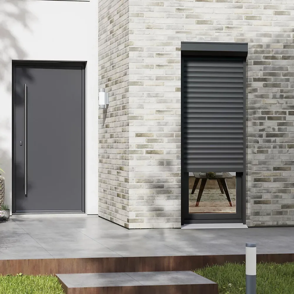Fortia Volet Roulant<Volet roulant aluminium anthracite - ouverture motorisée - - l.80 x H.215 cm