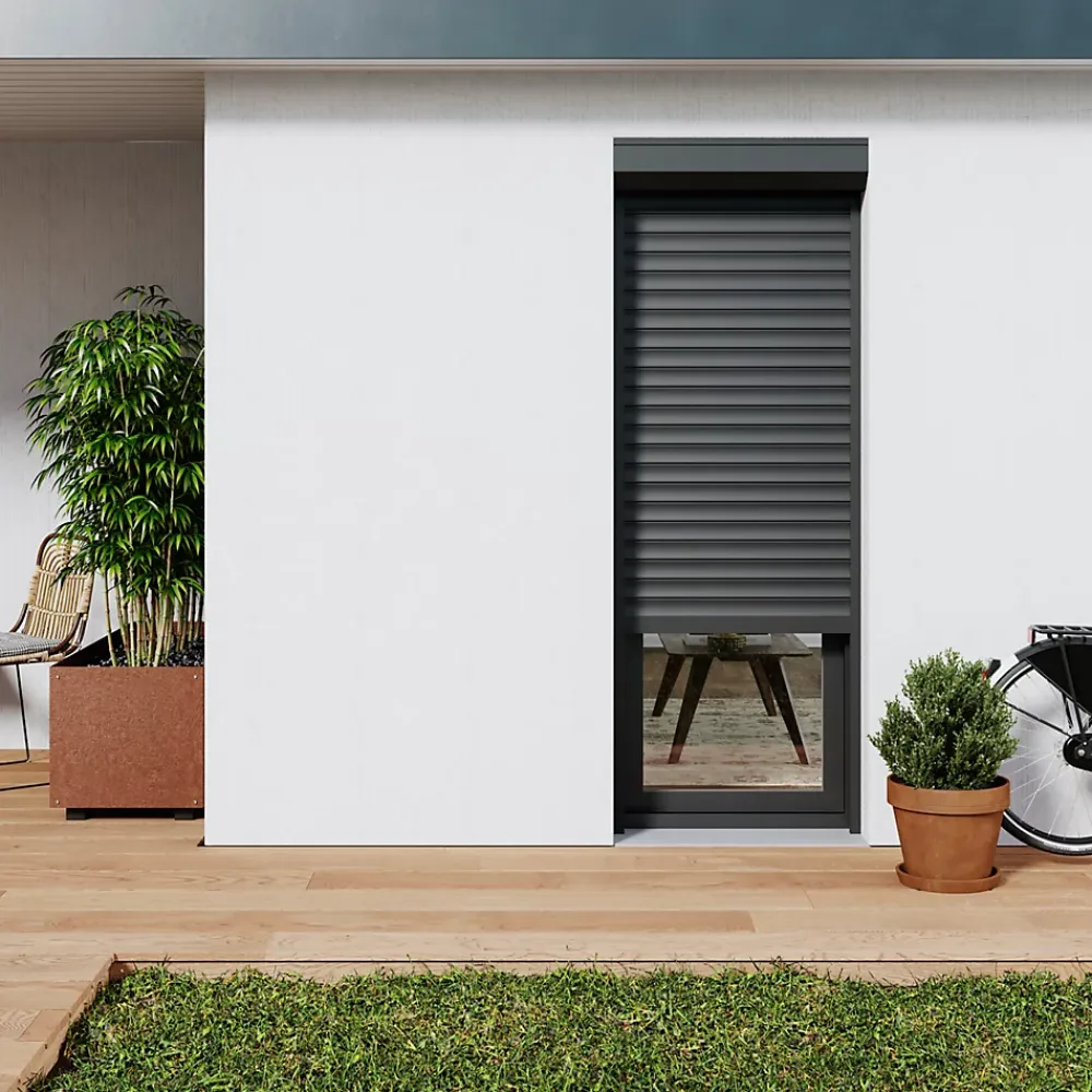 Fortia Volet Roulant<Volet roulant aluminium anthracite - ouverture motorisée - - l.80 x H.215 cm