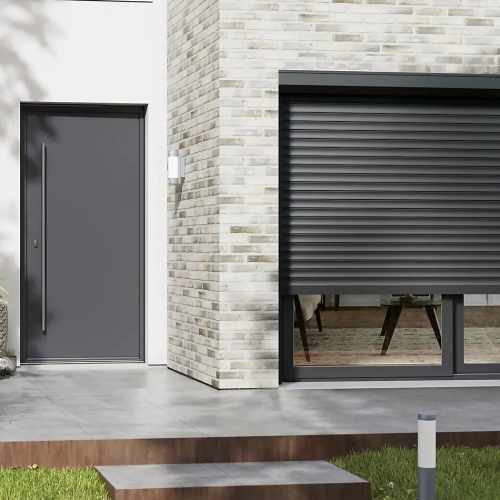 Fortia Volet roulant aluminium anthracite - ouverture motorisée - - l.240 x H.200 cm- Volet Roulant