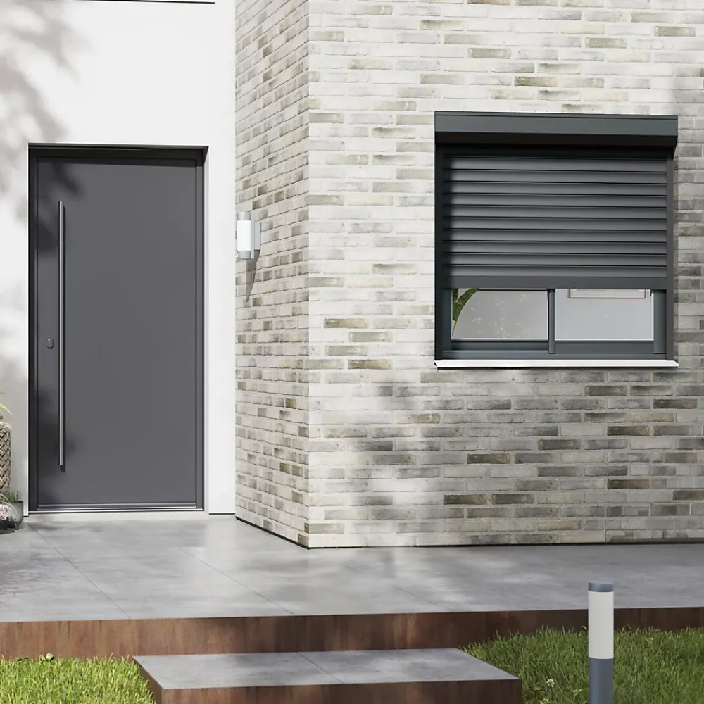 Fortia Volet Roulant<Volet roulant aluminium anthracite - ouverture motorisée - - l.90 x H.135 cm