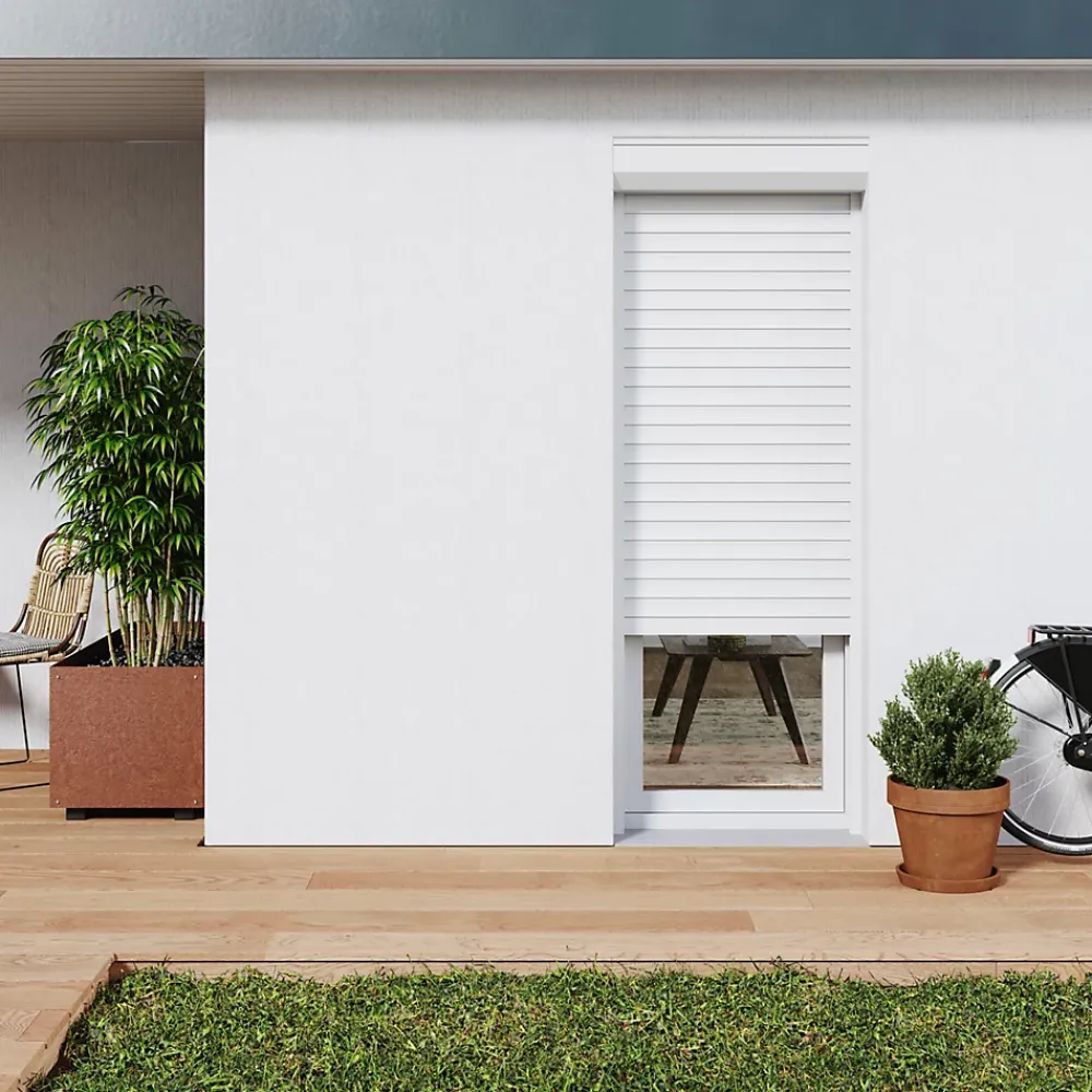 Fortia Volet Roulant<Volet roulant aluminium blanc - ouverture motorisée - - l.100 x H.215 cm