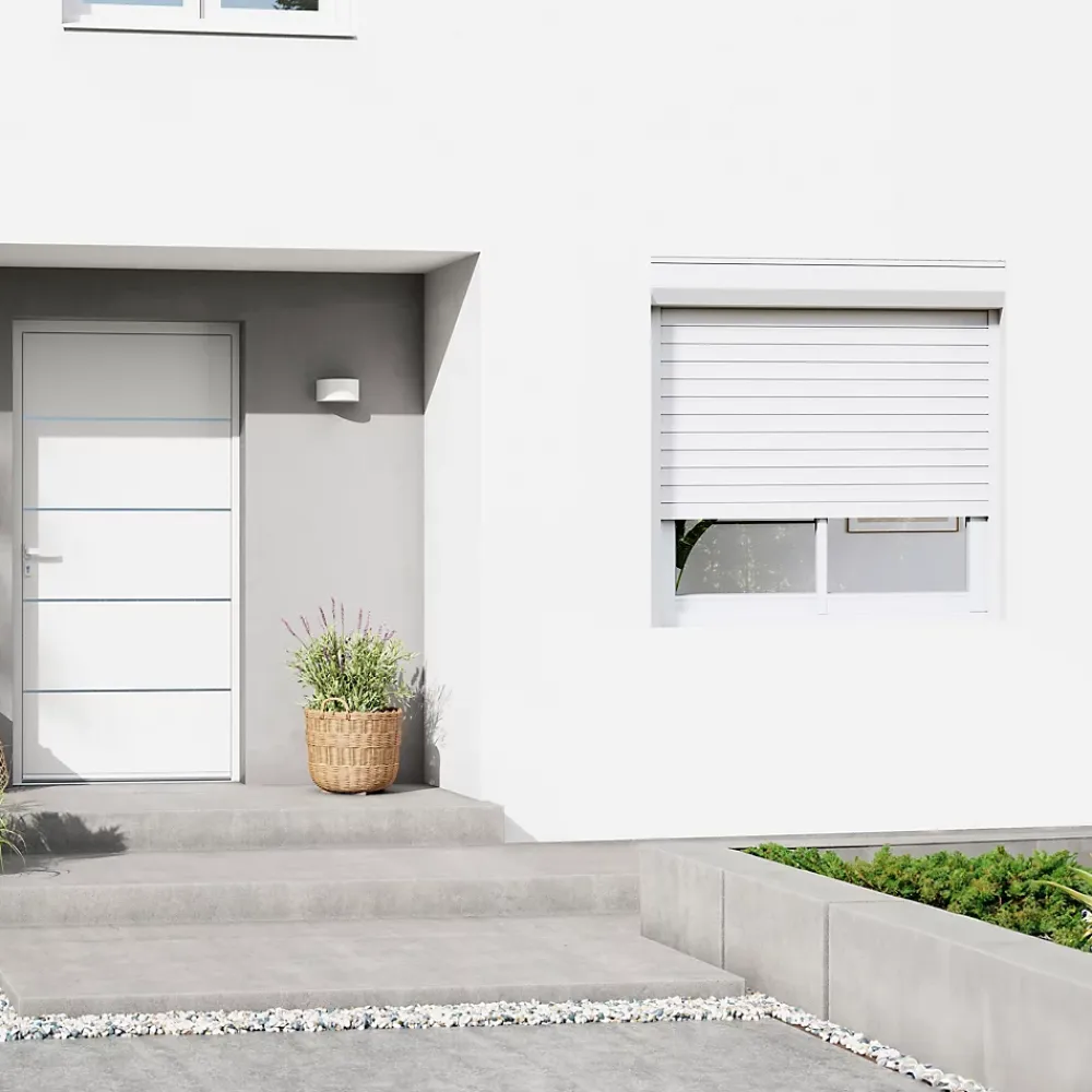 Fortia Volet roulant aluminium blanc - ouverture motorisée - - l.100 x H.165 cm- Volet Roulant