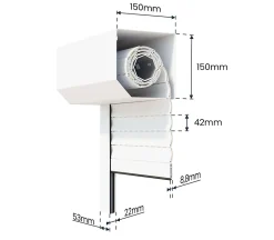 Avosdim Volet Roulant Électrique Filaire - Alu Blanc - L120 x H140 cm - Motorise avec commande murale - Recoupable- Volet Roulant