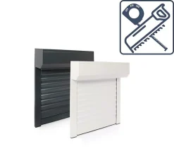 Avosdim Volet Roulant Électrique Filaire - Alu Blanc - L120 x H140 cm - Motorise avec commande murale - Recoupable- Volet Roulant
