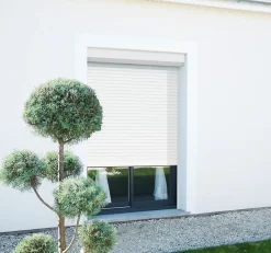 Avosdim Volet Roulant Électrique Radio - Alu Blanc - L180 x H215 cm - Motorise - Recoupable- Volet Roulant