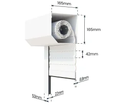 Avosdim Volet Roulant Électrique Radio - Alu Blanc - L150 x H220 cm - Motorise avec telecommande incluse - Recoupable- Volet Roulant