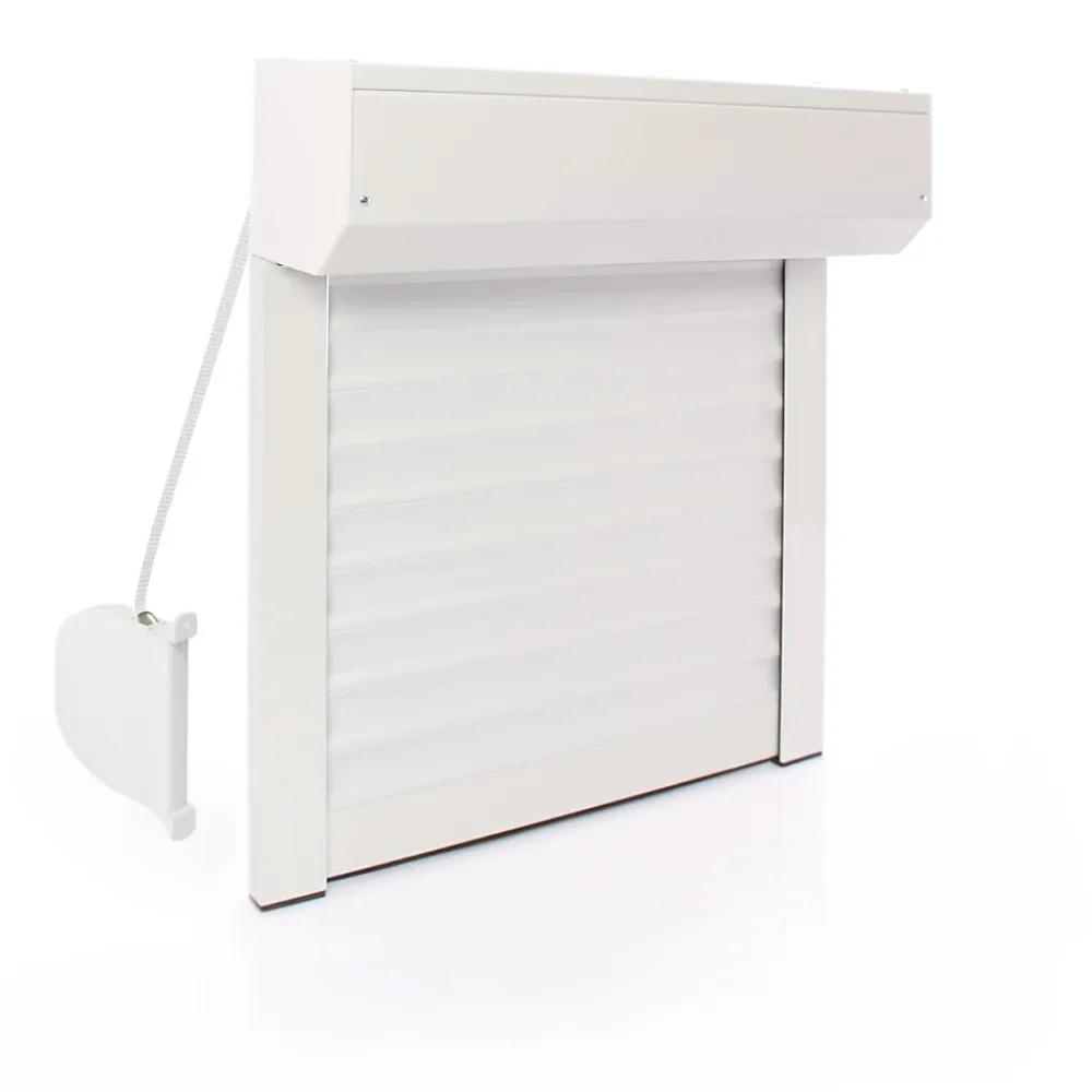 Avosdim Volet Roulant Manuel à Sangle - Alu Blanc - L120 x H155 cm - Manoeuvre manuelle - Recoupable- Volet Roulant