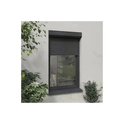 Volet-Moustiquaire Volet roulant radio-télécommandé H160 cm x L 120 cm Alu gris- Volet Roulant