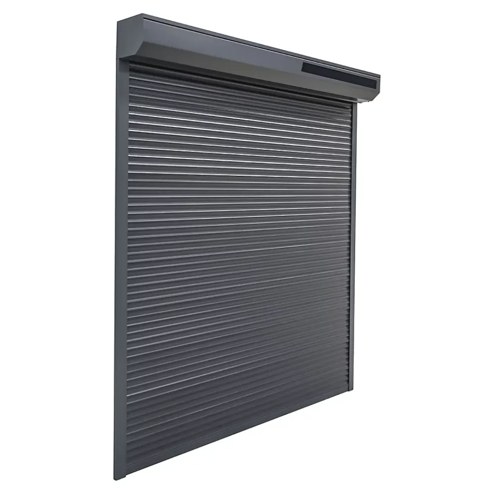 Fortia Volet roulant solaire aluminium anthracite - ouverture motorisée - - l.90 x H.135 cm- Volet Roulant
