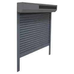 Fortia Volet roulant solaire aluminium anthracite - ouverture motorisée - - l.120 x H.215 cm- Volet Roulant