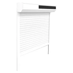 Fortia Volet roulant solaire aluminium blanc - ouverture motorisée - - l.90 x H.155 cm- Volet Roulant
