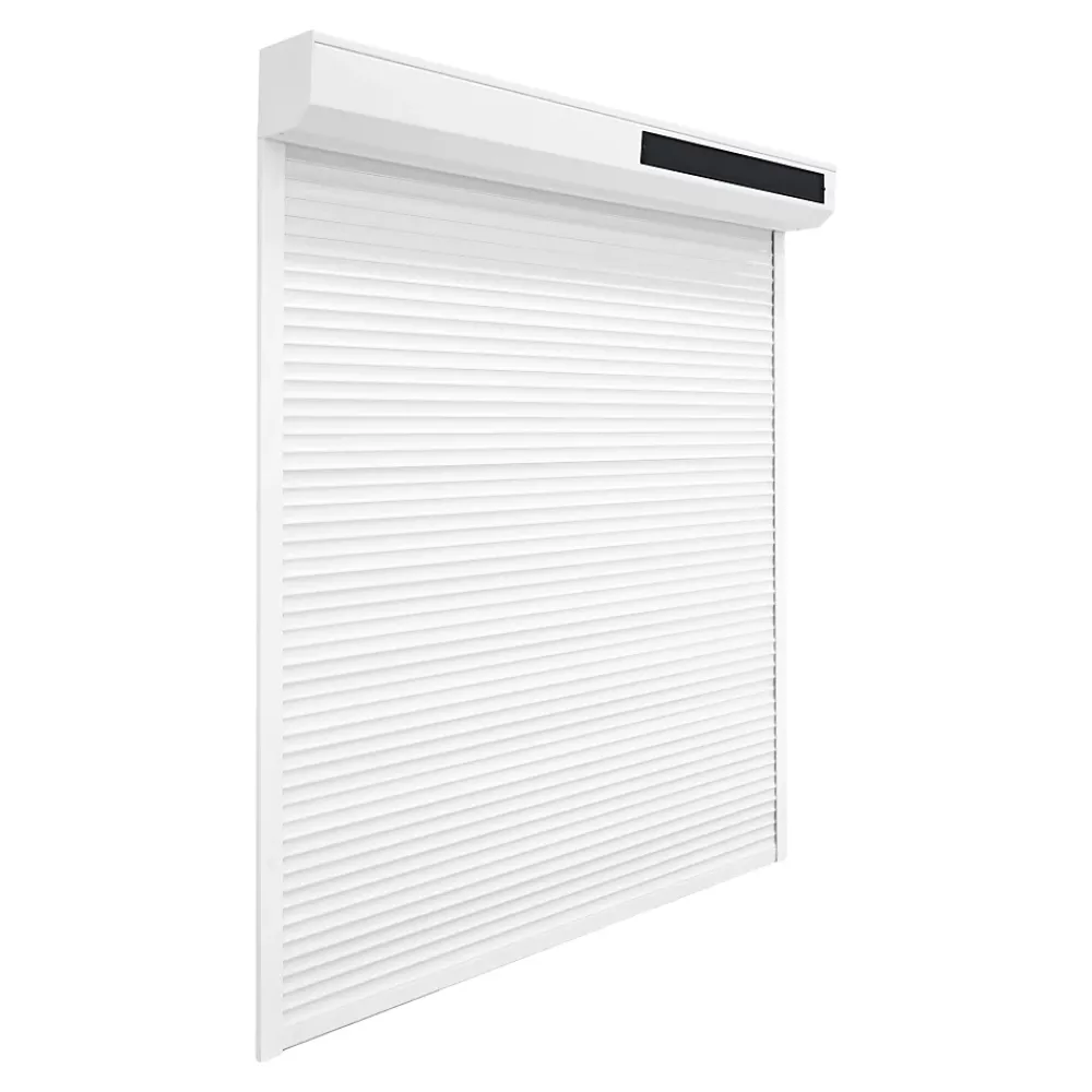 Fortia Volet roulant solaire aluminium blanc - ouverture motorisée - - l.120 x H.125 cm- Volet Roulant