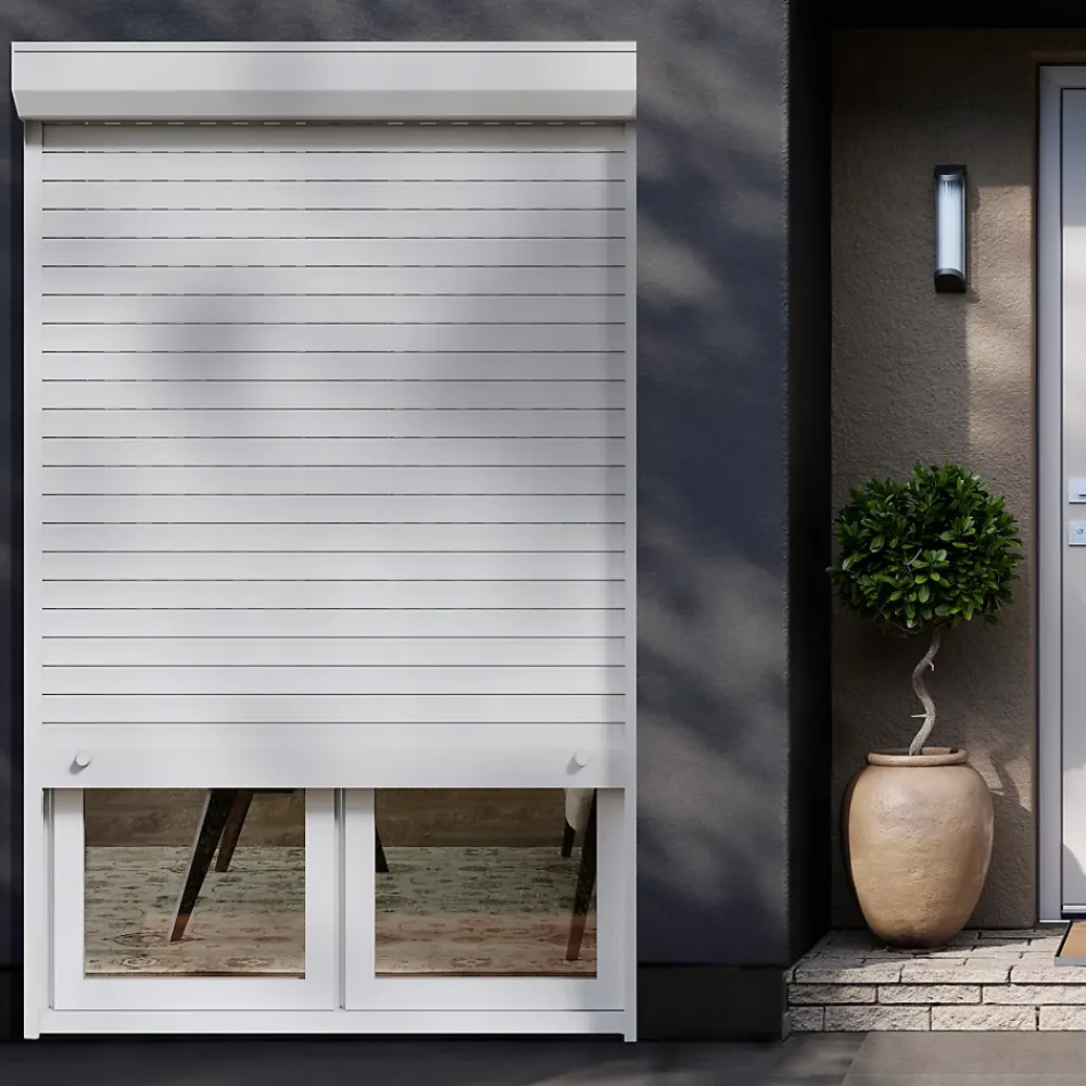 Fortia Volet Roulant<Volet roulant uPVC blanc - ouverture manuelle par sangle - - l.120 x H.215 cm