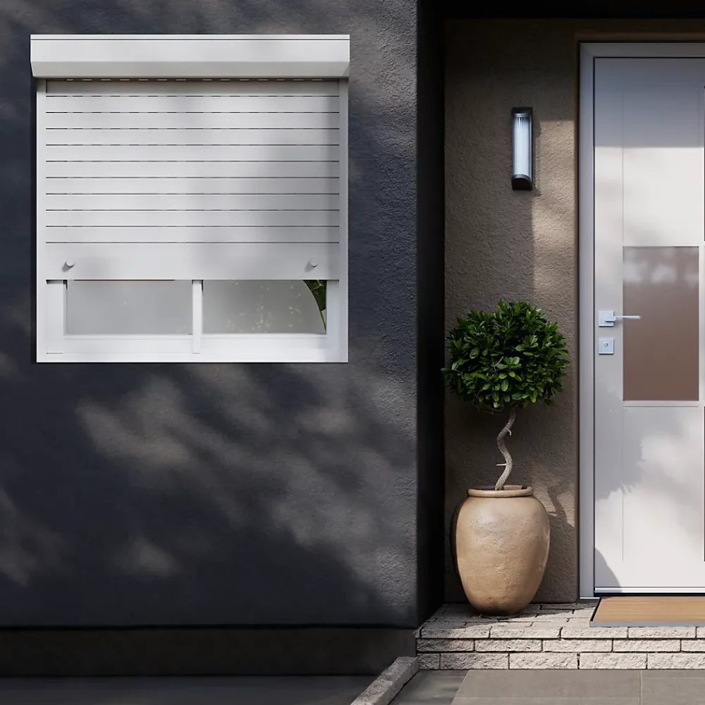 Fortia Volet roulant uPVC blanc - ouverture manuelle par sangle - - l.120 x H.125 cm- Volet Roulant