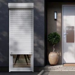 Fortia Volet roulant uPVC blanc - ouverture manuelle par sangle - - l.100 x H.215 cm- Volet Roulant
