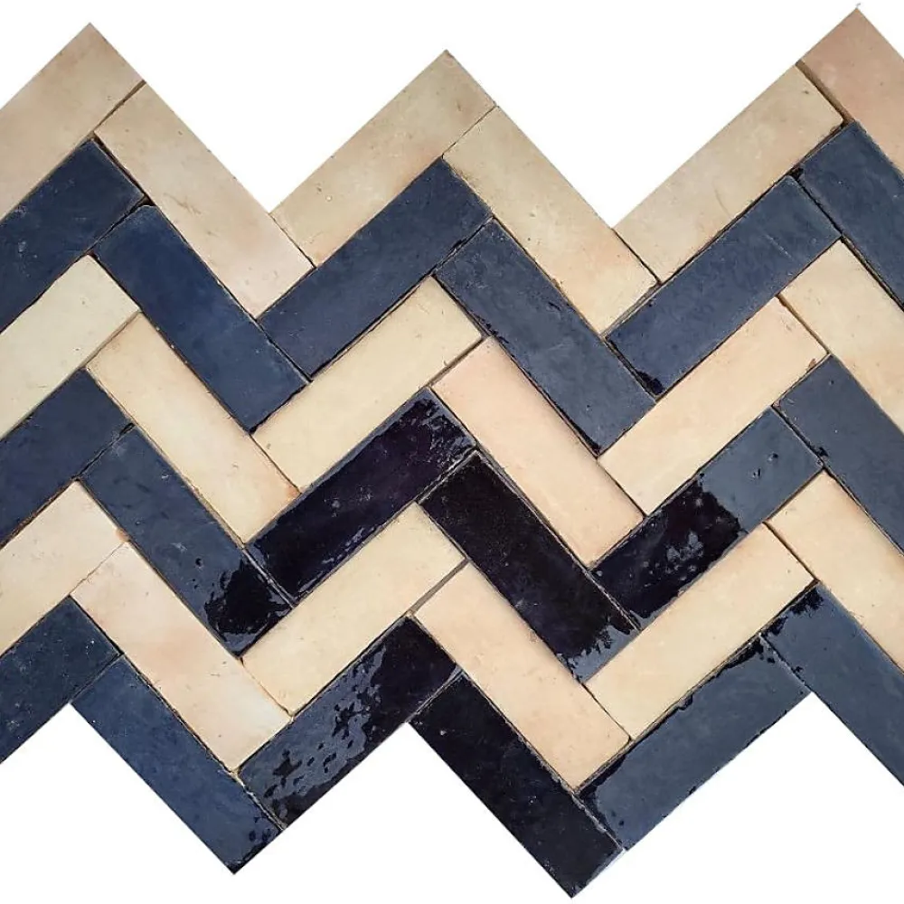 Concept Mosaïque Véritable BEJMAT artisanal marocain 4.5 x 14.5 cm NATUREL- Faïence Unie|Faïence Pour Pièce À Vivre