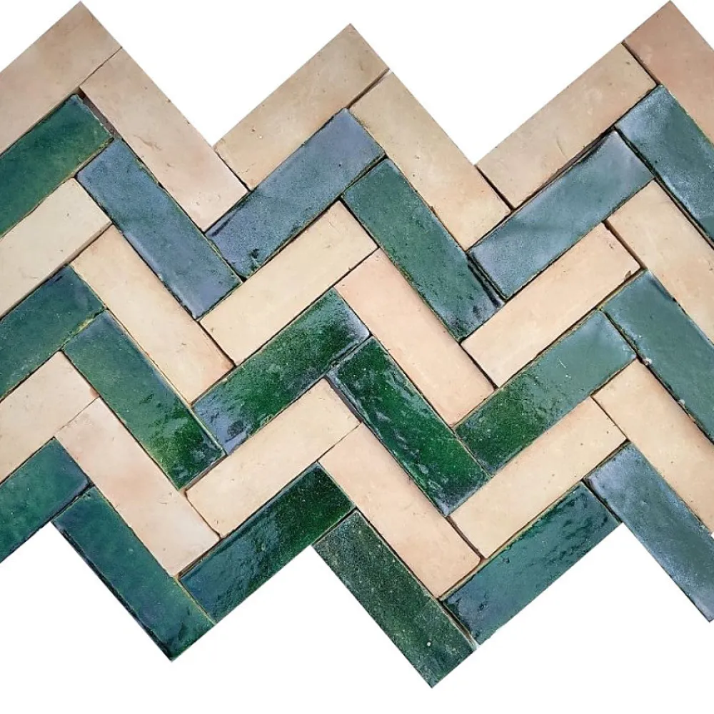 Concept Mosaïque Véritable BEJMAT artisanal marocain 4.5 x 14.5 cm NATUREL- Faïence Unie|Faïence Pour Pièce À Vivre