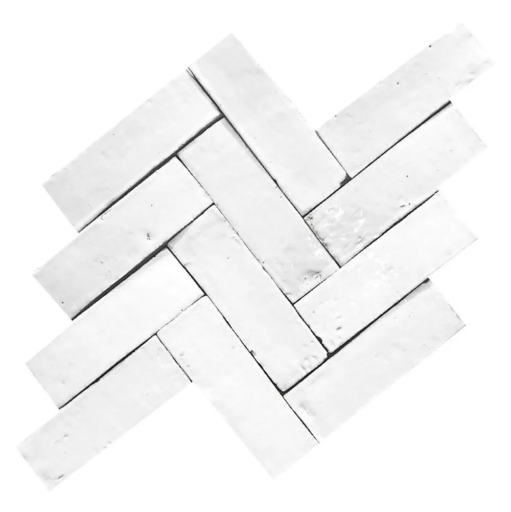 Concept Mosaïque Faïence Pour Cuisine|Faïence Pour Pièce À Vivre<Véritable BEJMAT artisanal marocain 4.5 x 14.5 cm BLANC