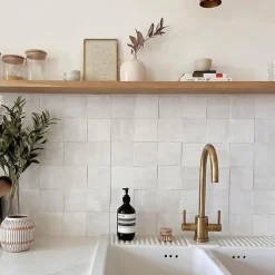 Concept Mosaïque Carrelage Mural Pour Pièce À Vivre<Véritable carreau zellige marocain 10x10 cm BLANC CASSÉ