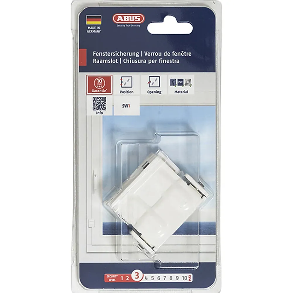 Abus Vérrou de fenêtre blanc SW1 ( clé non incluse)- Accesoire Pour Volet