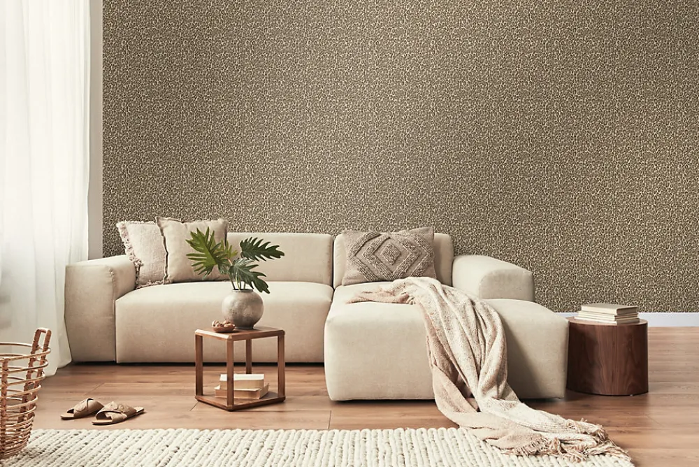 Walls4You Papier Peint<papier peint peau de léopard beige - 53 cm x 10.05 m - 935328