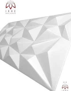 Ikhemalarka 8x - 4m2 panneaux muraux 3D en polystyrène XPS flexibles 100 x 50 cm Revêtement mural et de plafond moderne Brillant White- Panneau Mural Décoratif