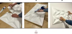 Ikhemalarka 8x - 4m2 panneaux muraux 3D en polystyrène XPS flexibles 100 x 50 cm Revêtement mural et de plafond moderne Brillant White- Panneau Mural Décoratif