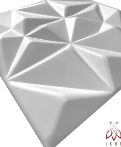 Ikhemalarka 16x - 4m2 panneaux muraux 3D en polystyrène XPS flexibles 50 x 50 cm Revêtement mural et de plafond moderne Rubin White- Panneau Mural Décoratif