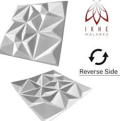Ikhemalarka 16x - 4m2 panneaux muraux 3D en polystyrène XPS flexibles 50 x 50 cm Revêtement mural et de plafond moderne Rubin White- Panneau Mural Décoratif