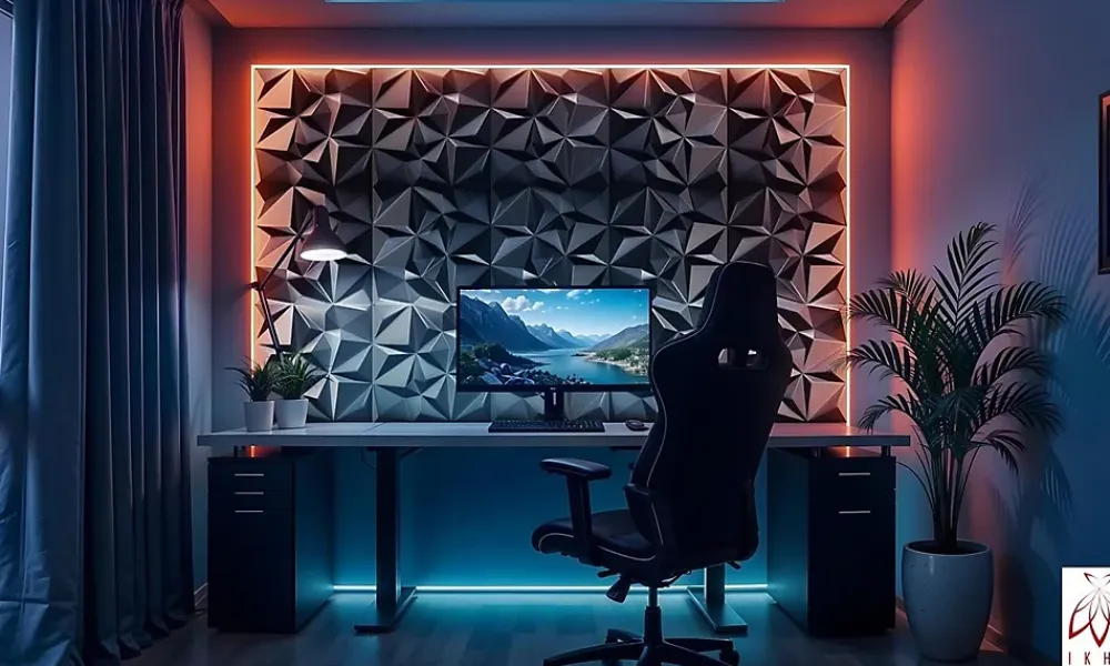 Ikhemalarka 16x - 4m2 panneaux muraux 3D en polystyrène XPS flexibles 50 x 50 cm Revêtement mural et de plafond moderne Rubin Black- Panneau Mural Décoratif
