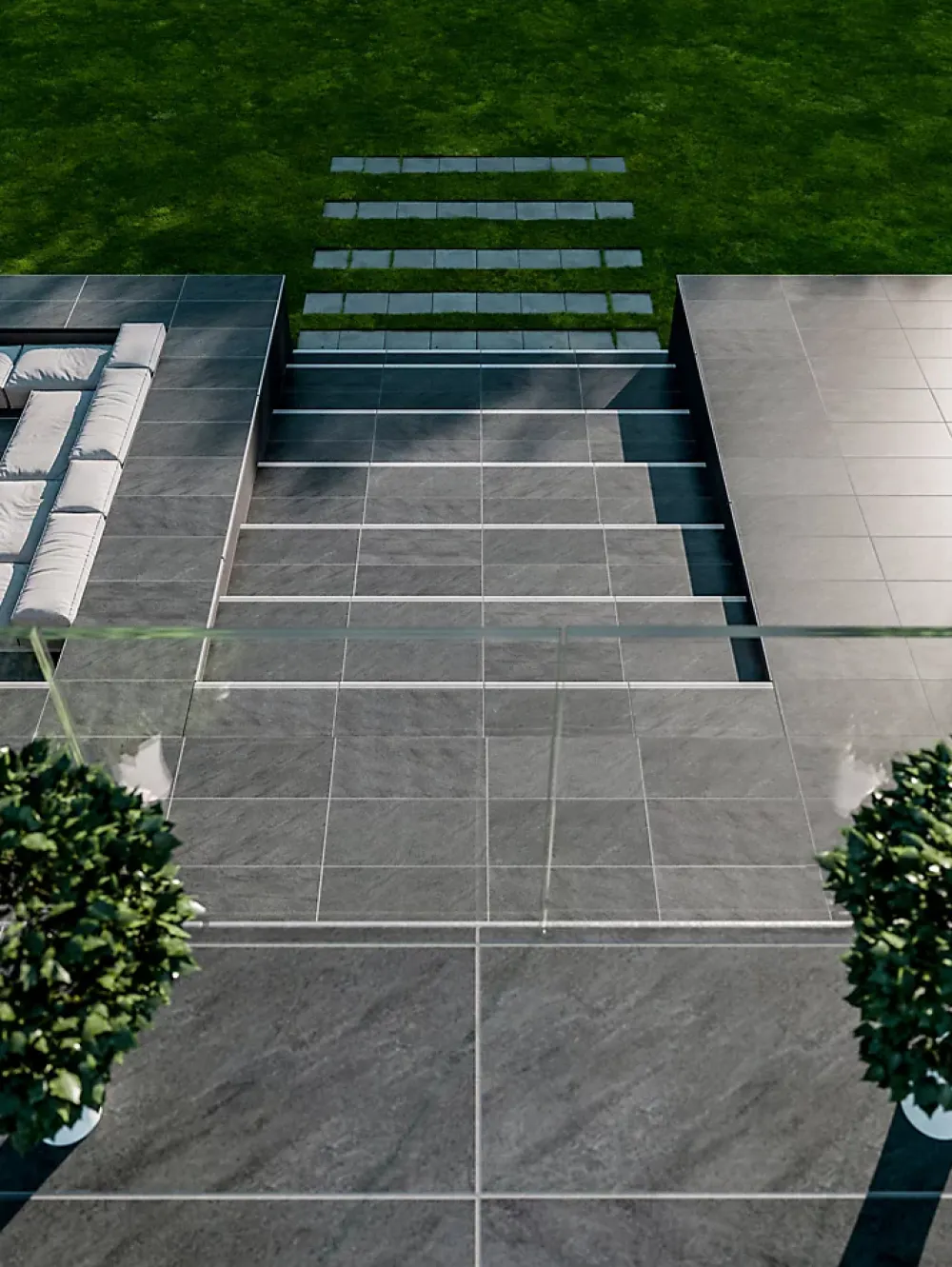 Allocarrelage Carrelage Extérieur Et Terrasse<60x120 Dalle 2cm Pietra Serena Anthracite Extérieur R11 -