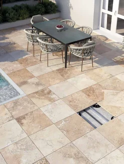 Allocarrelage Carrelage Extérieur Et Terrasse<60x60ép. 20mm Grès Cérame Imitation TRAVERTIN Antic R11 -
