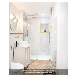 Gioia Materia Faïence Pour Wc|Faïence Unie<Zellige Marocain traditionnel couleur : Tabac - 20 - format : 5x5 cm sur plaque de 30x30 cm -